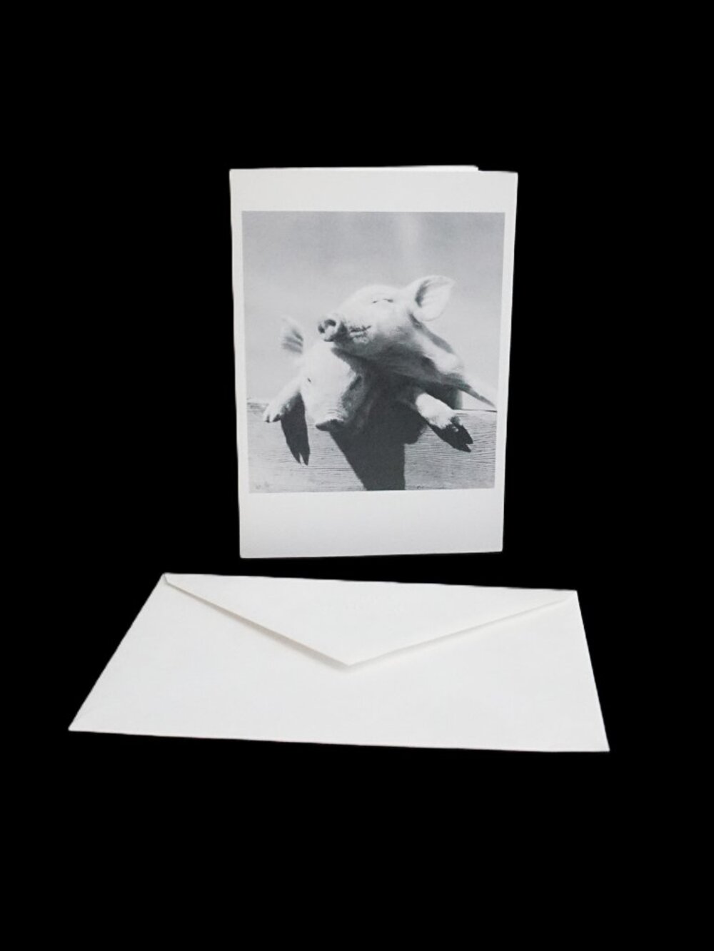 Vintage Hallmark Impromptu Happy Pigs Note Greeting Card